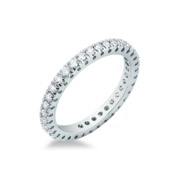 Anello girodito donna in oro bianco e diamanti Mirco Visconti