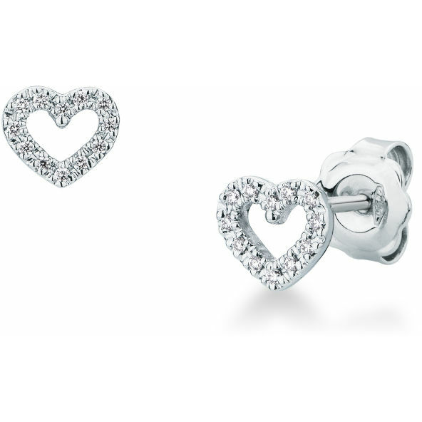 Orecchini donna cuore in oro bianco e diamanti Mirco Visconti