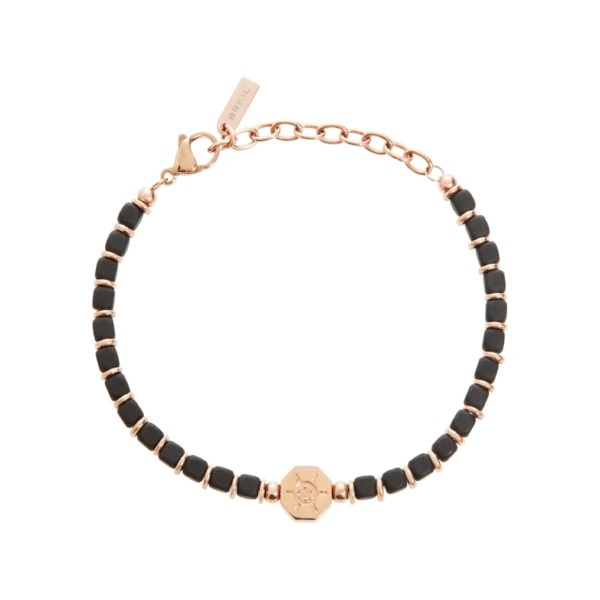 Bracciale Breil uomo in acciaio con pietra ematite