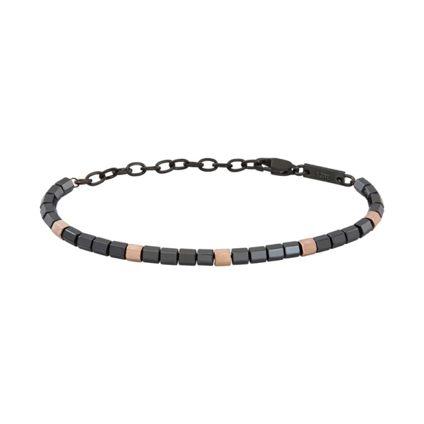 Bracciale Breil uomo in acciaio con pietre ematite