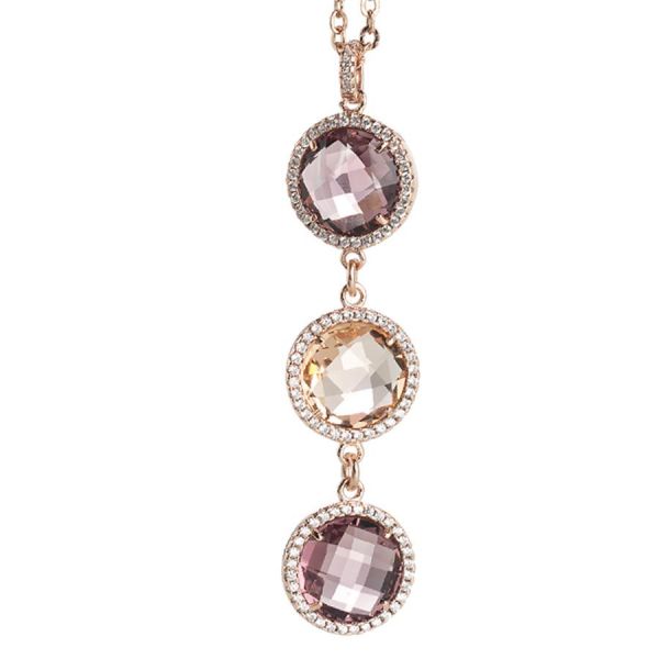 Collana Boccadamo in bronzo rosato con cristalli e zirconi